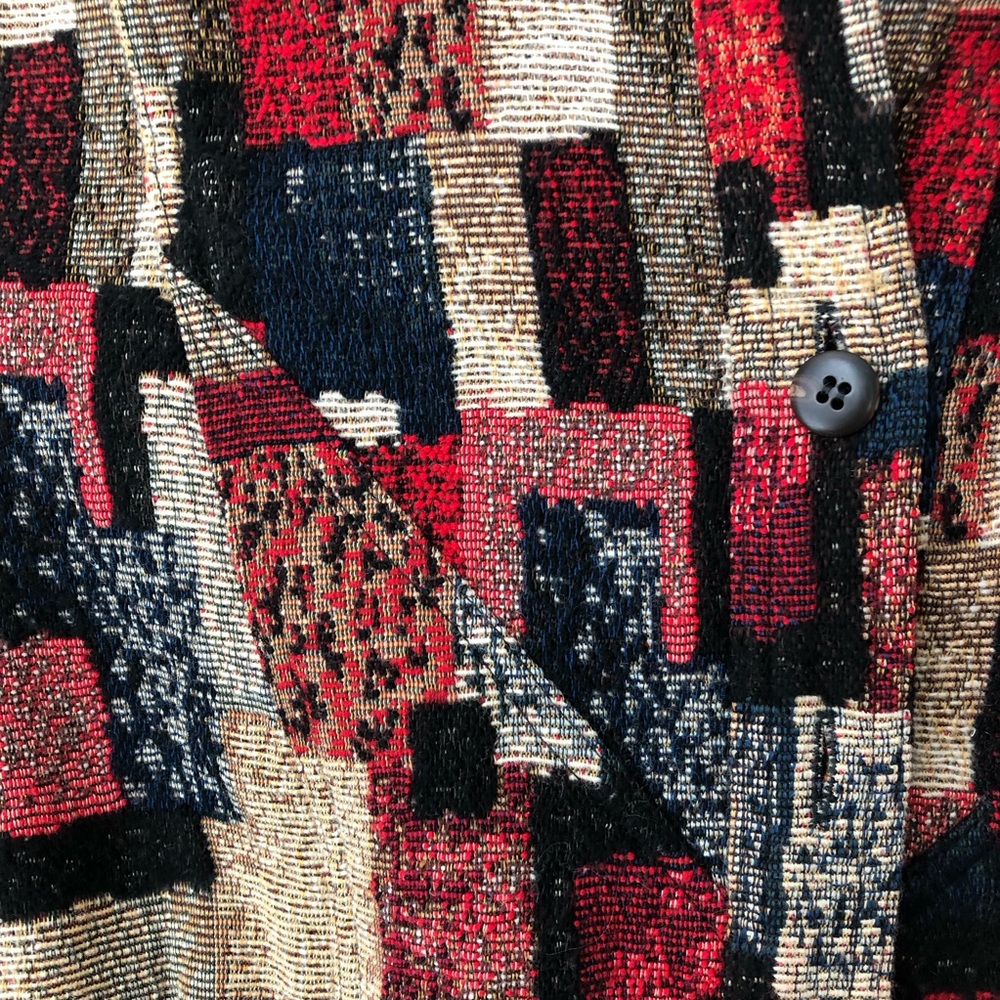 Sézane Robe Paulette Mini Dress in Jacquard Multicolor Tweed Patchwork Size 34 - Picture 7 of 8